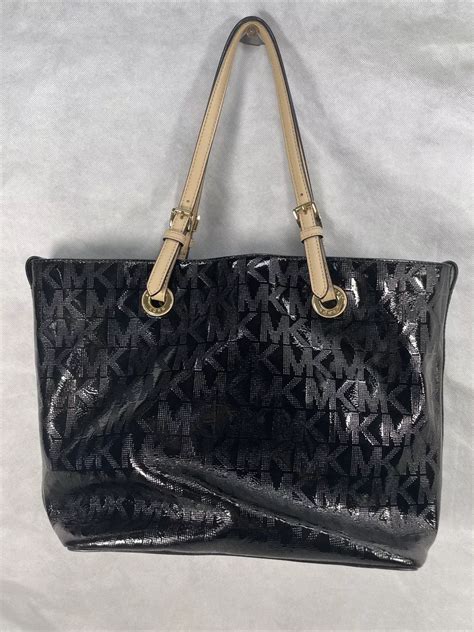 michael kors black square purse|michael kors black shiny purse.